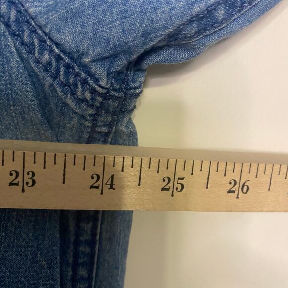 Vintage Arrow Blue Jeans Fleece Lined Chore Jacket Mens Buttons Large Western - Picture 8 of 16